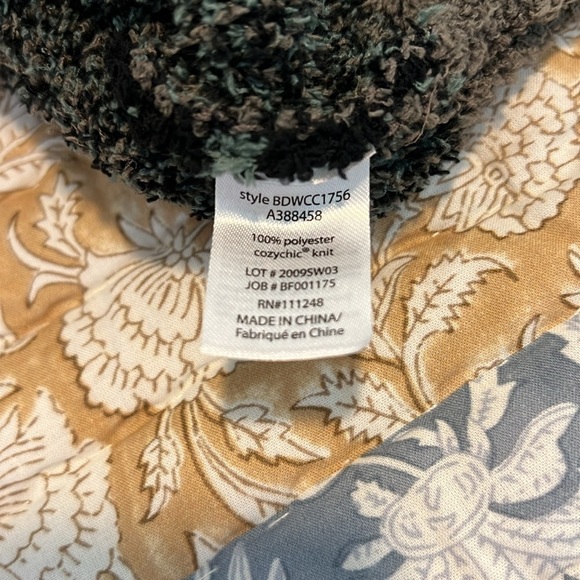 Barefoot Dreams Cozy Chic Seaside Crewneck Pullover Sweater Green Camo XL - Picture 7 of 10